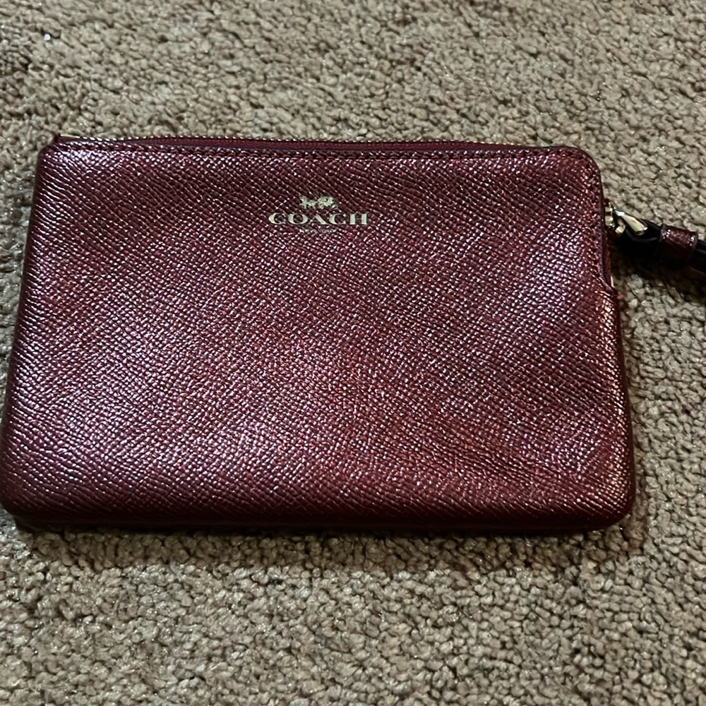 Coach Metallic wristlet